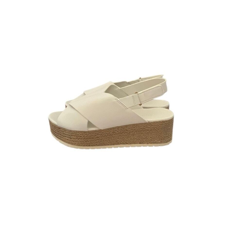 Vince Jenaya-2B white leather espadrille Sz.8.5 new in box